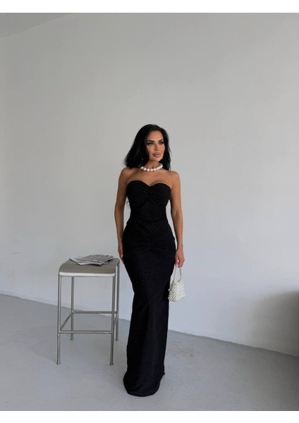 Straplez Simli Uzun Elbise fiyatları