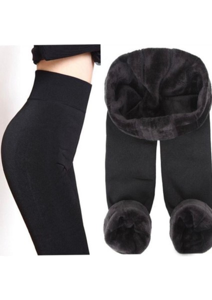 Kadın Siyah Içi Peluş Esnek Kışlık Termal Tayt fırsatları