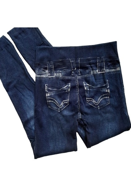 Kadın Lacivert Kot Görünümlü Likralı Tayt modelleri