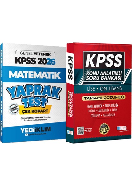 2026 Kpss Matematik Çek Kopart Yaprak Test - Lise Önlisans Konu Ant. Soru