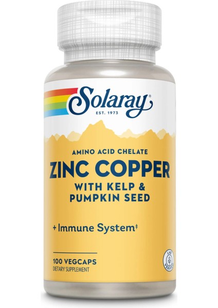 Zinc Copper With Kelp Iodine & Pumpkin Complex Bakır Esmer Suyosunu Çinko Immune Sistemi Complex