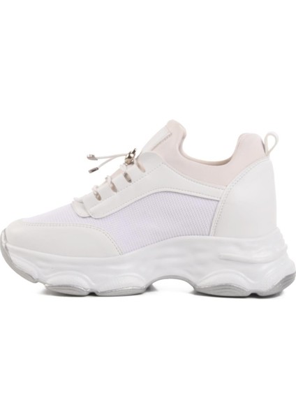Beyaz Yüksek Taban Kadın Sneaker 6064 Z fiyatları