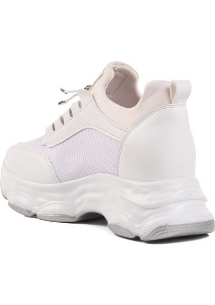 Beyaz Yüksek Taban Kadın Sneaker 6064 Z fırsatları