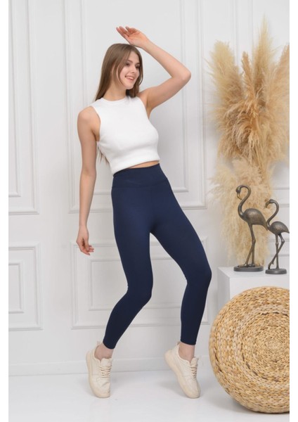 Fitilli Seamless Çizgili Tayt Yüksek Bel Dayanıklı Örme Kumaş Spor Tayt Toparlayıcı