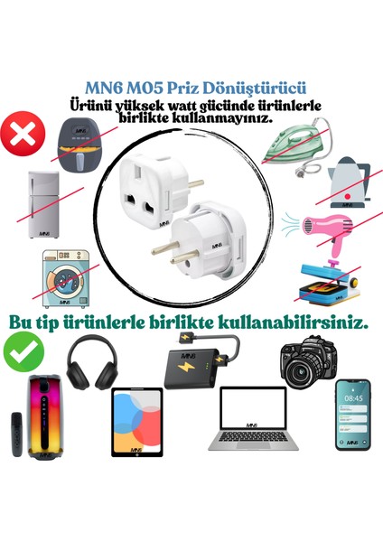 M04 Priz Dönüştürücü/5 Adet/a-Kalite Fiş Çevirici Adaptör-Şarj Aleti Fiş Dönüştürücü