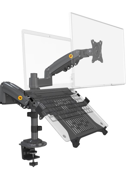 Nb H180-FP Çift Kol Amortisörlü 17"-27" Monitör Tutucu ve 10"-17" Laptop Standı modelleri