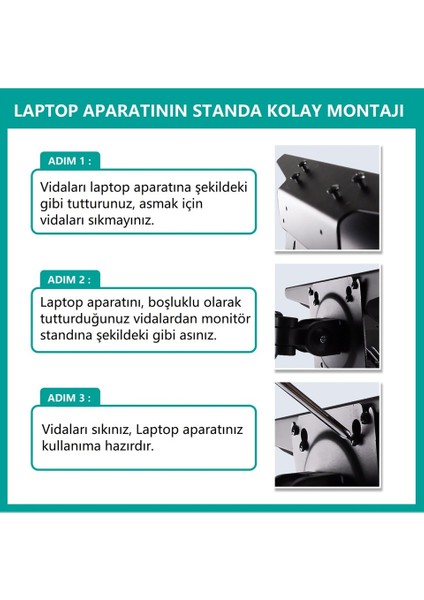 Nb H180-FP Çift Kol Amortisörlü 17"-27" Monitör Tutucu ve 10"-17" Laptop Standı