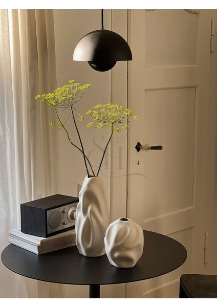 Dekoratif Dalga Desen 2'li Vazo Set, Hm Model Bohem Vazo Set