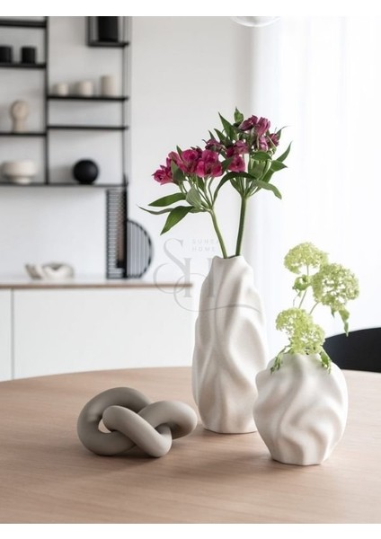 Dekoratif Dalga Desen 2'li Vazo Set, Hm Model Bohem Vazo Set fırsatları