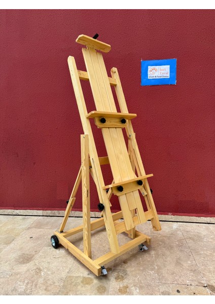 Multi Fonksiyon Profesyonel Ahşap Büyük Boy Tekerlekli Şövale Üstad H Tipi 270CM Yatay Katlanabilir fiyatları