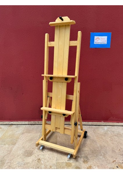 Multi Fonksiyon Profesyonel Ahşap Büyük Boy Tekerlekli Şövale Üstad H Tipi 270CM Yatay Katlanabilir modelleri