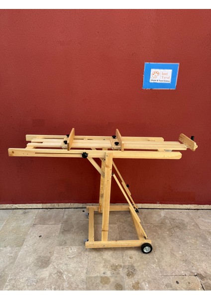 Multi Fonksiyon Profesyonel Ahşap Büyük Boy Tekerlekli Şövale Üstad H Tipi 270CM Yatay Katlanabilir indirimleri