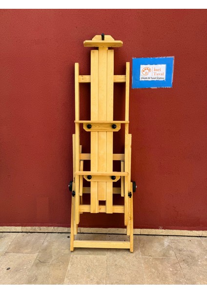 Multi Fonksiyon Profesyonel Ahşap Büyük Boy Tekerlekli Şövale Üstad H Tipi 270CM Yatay Katlanabilir