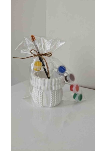 Şapka Tasarımlı Taş Tozu Boyanabilir Obje Seti