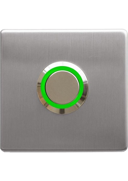 Z-201Y Paslanmaz Tek Kontak Dekoratif Zil Butonu Yeşil LED