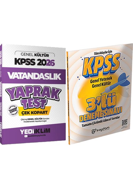 2026 Kpss Vatandaşlık Çek Kopart Yaprak Test - 3 Deneme