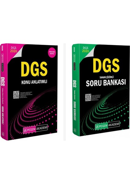 Pegem 2026 Dgs Çözümlü Soru Bankası ve Konu Anlatımlı Set 2 Kitap