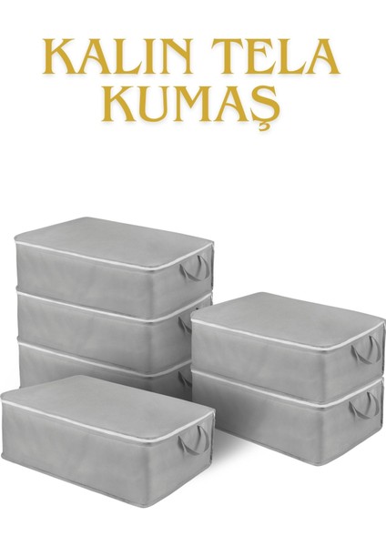 Yatak Baza Altı Düzenleyici Hurç Tela Sağlam Fermuar Yapısı (6lı Paket) (64X45X22) modelleri