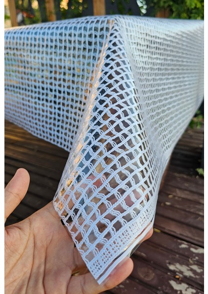 Lüks Hasır Desen Pvc Kaplamalı Silinebilir Su Geçirmez Şeffaf Masa Örtüsü modelleri