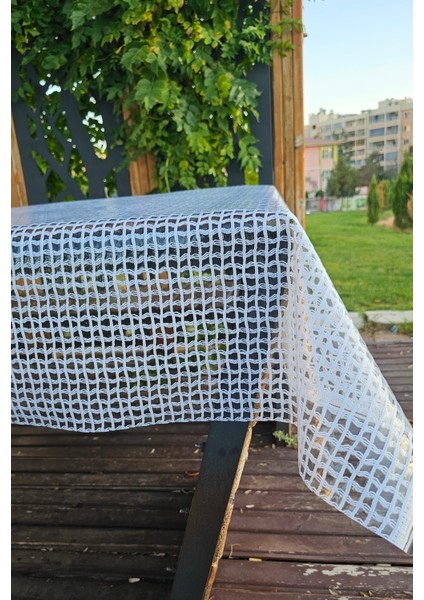 Lüks Hasır Desen Pvc Kaplamalı Silinebilir Su Geçirmez Şeffaf Masa Örtüsü indirimleri