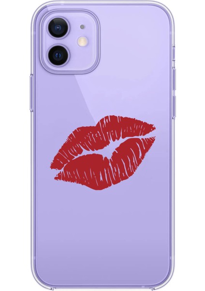 Iphone 12-Iphone 12 Pro Uyumlu Desenli Lüx Şeffaf Silikon Kılıf MNL26