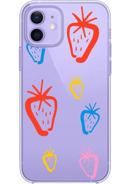 Iphone 12-Iphone 12 Pro Uyumlu Desenli Lüx Şeffaf Silikon Kılıf MNL14 modelleri