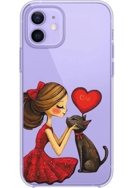 Iphone 12-Iphone 12 Pro Uyumlu Desenli Lüx Şeffaf Silikon Kılıf MNL32 modelleri