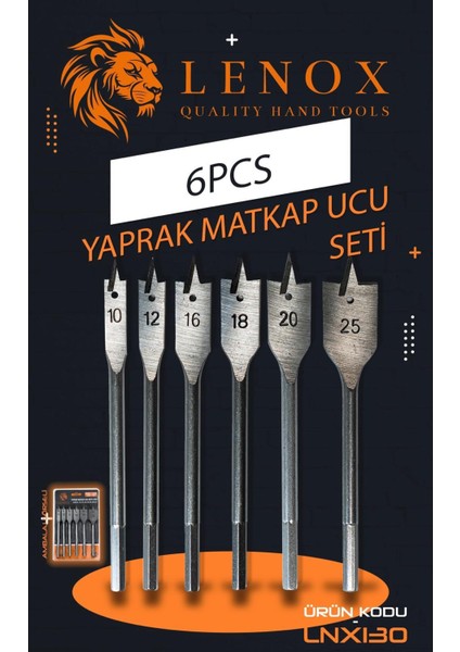 6 Parça Yaprak Matkap Ucu Seti