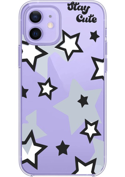 Iphone 12-Iphone 12 Pro Uyumlu Desenli Lüx Şeffaf Silikon Kılıf Mnl8 modelleri