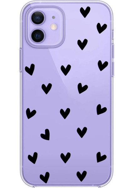 Iphone 12-Iphone 12 Pro Uyumlu Desenli Lüx Şeffaf Silikon Kılıf MNL31