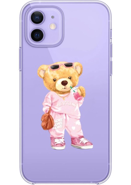 Iphone 12-Iphone 12 Pro Uyumlu Desenli Lüx Şeffaf Silikon Kılıf MNL21