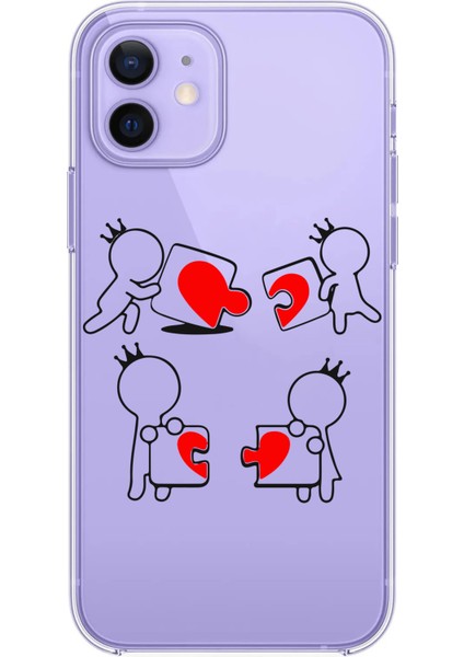 Iphone 12-Iphone 12 Pro Uyumlu Desenli Lüx Şeffaf Silikon Kılıf MNL25 modelleri