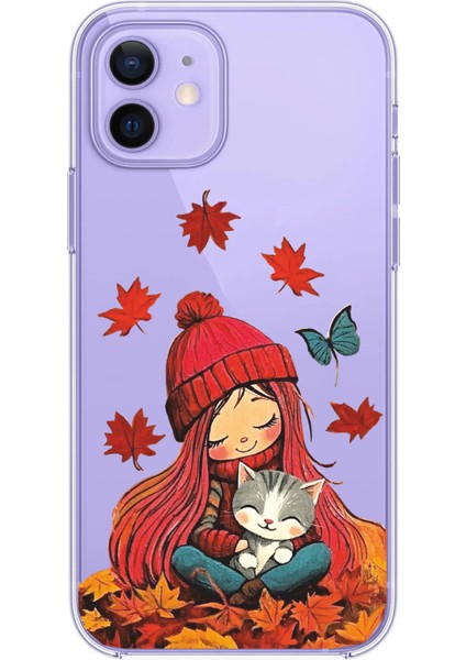 Iphone 12-Iphone 12 Pro Uyumlu Desenli Lüx Şeffaf Silikon Kılıf MNL33 modelleri