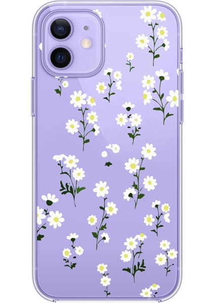 Iphone 12-Iphone 12 Pro Uyumlu Desenli Lüx Şeffaf Silikon Kılıf Mnl2