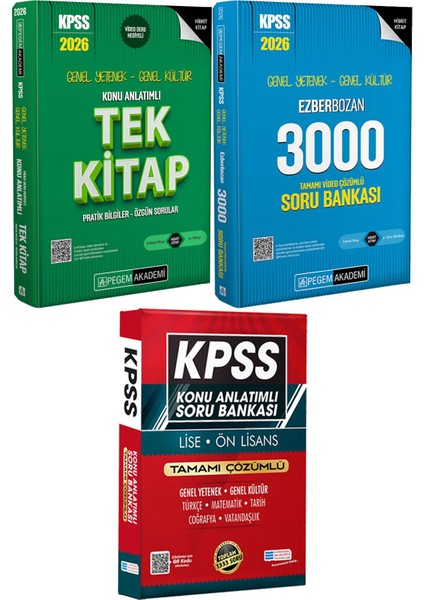 2026 Kpss Konu Tek Kitap Ezberbozan 3000 Soru - Lise Önlisans Konu Ant. Soru