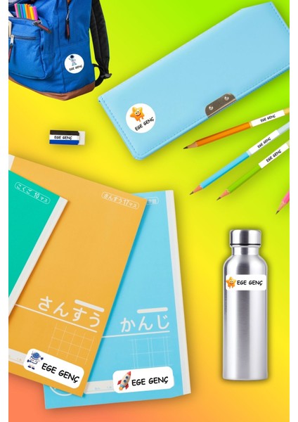 Isme Özel Okul Etiketi Kalem/defter/matara Etiketi Sticker Taşıtlar/araçlar/arabalar Temalı 192 Adet modelleri