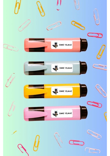 Isme Özel Okul Etiketi Kalem/defter/matara Etiketi Sticker Sevimli Karakterler Temalı 192 Adet fırsatları