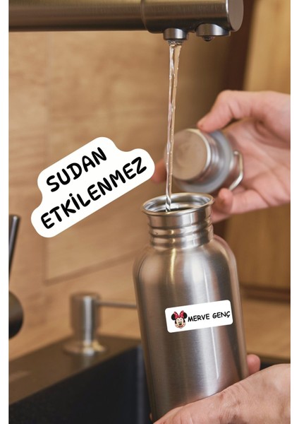 Isme Özel Okul Etiketi Kalem/defter/matara Etiketi Sticker Arı, Balık, Fil , Ayı Temalı 192 Adet indirimleri