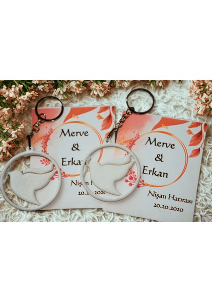 Kişiye Özel Söz Nişan Düğün Nikah Hediyelik Anahtarlık (10 Adet)