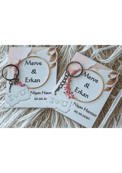 Kişiye Özel Söz Nişan Düğün Nikah Hediyelik Anahtarlık (10 Adet)
