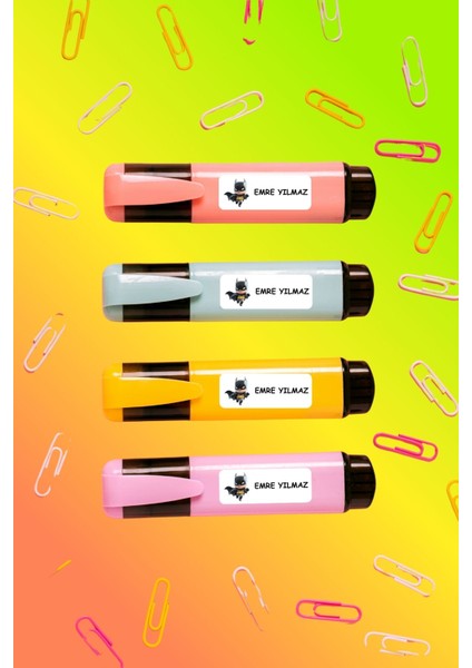 Isme Özel Okul Etiketi Kalem/defter/matara Etiketi Sticker Panda Temalı 192 Adet fırsatları