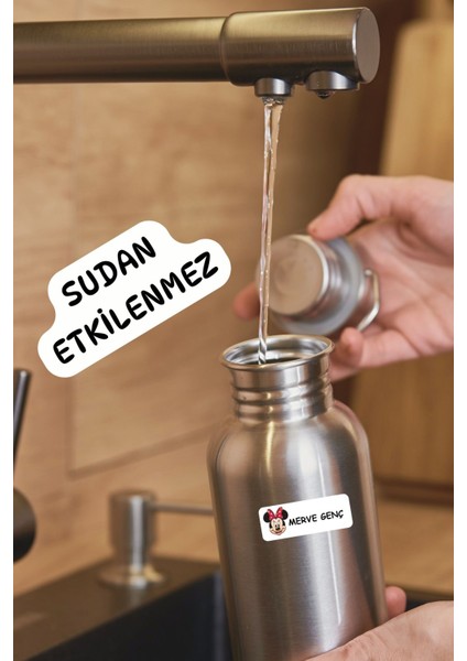 Isme Özel Okul Etiketi Kalem/defter/matara Etiketi Sticker Panda Temalı 192 Adet indirimleri