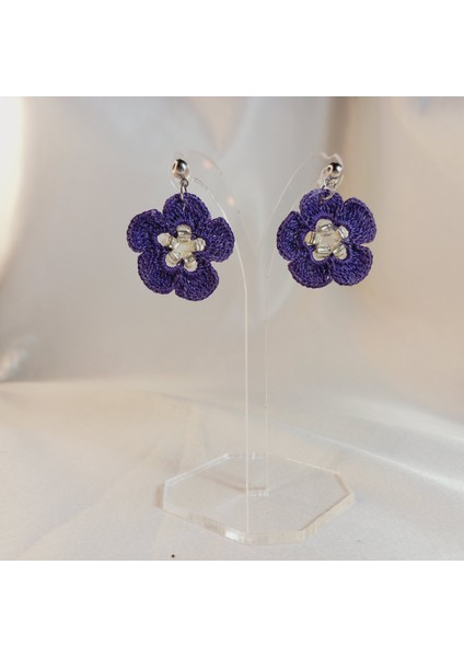 El Yapımı Örgü Çiçek Küpe | Yazlık, Hafif, Antialerjik Kadın Küpe Modelleri | Kadın El Yapımı Çiçek Küpe | Yaz, Plaj, Bahar Kombinlerine Uygun Tasarım | Yaz Modası Trend Takı modelleri