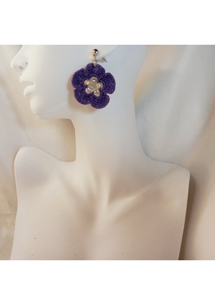 El Yapımı Örgü Çiçek Küpe | Yazlık, Hafif, Antialerjik Kadın Küpe Modelleri | Kadın El Yapımı Çiçek Küpe | Yaz, Plaj, Bahar Kombinlerine Uygun Tasarım | Yaz Modası Trend Takı fırsatları