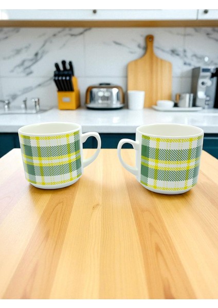 Ekose Desenli 2'li Fincan Takımı indirimleri