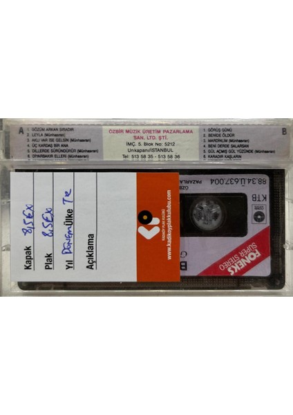 Bedri Ayseli-Gözüm Arkan Sıradır Kaset fiyatları