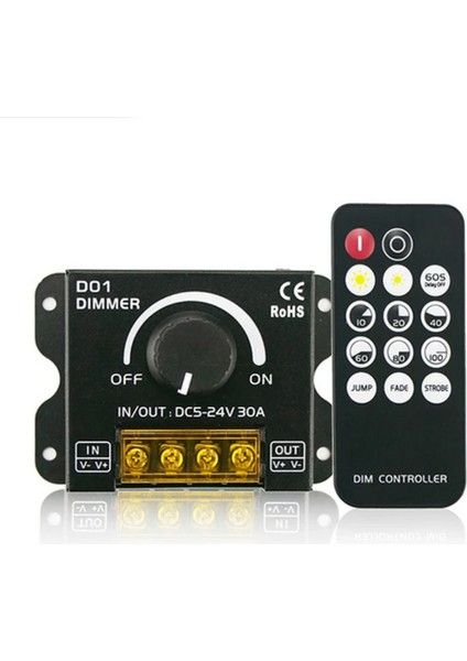 5-24V Manuel LED Dimmer 30 Amper Rf Kumandalı 3 Renk Cct