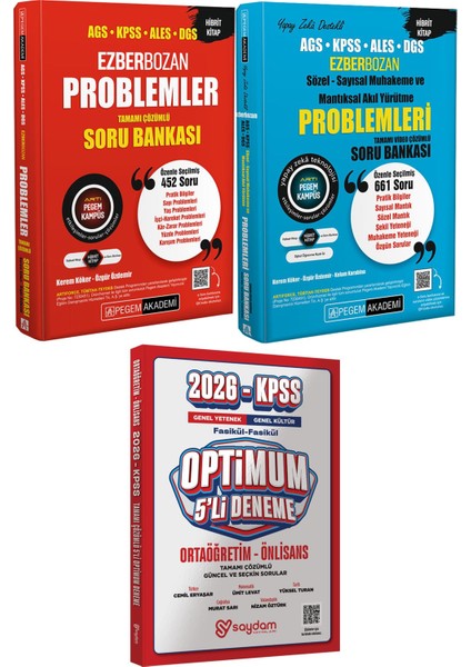 Ezberbozan Problemler Muhakeme ve Mantıksal Akıl Yürütme Soru - Optimum 5 Deneme