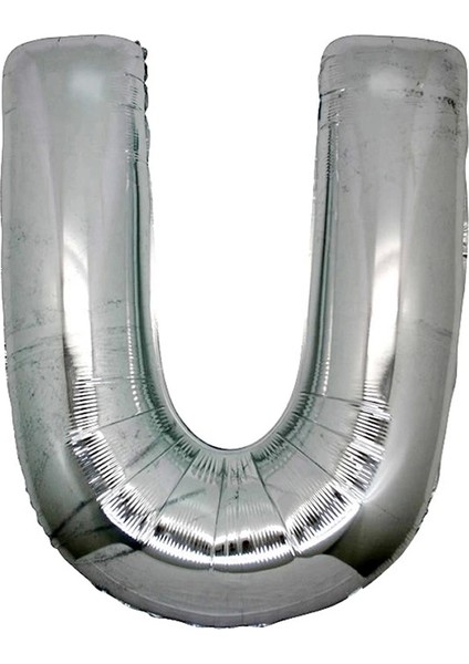 U Harf Folyo Balon Gümüş Renk 40 İnç