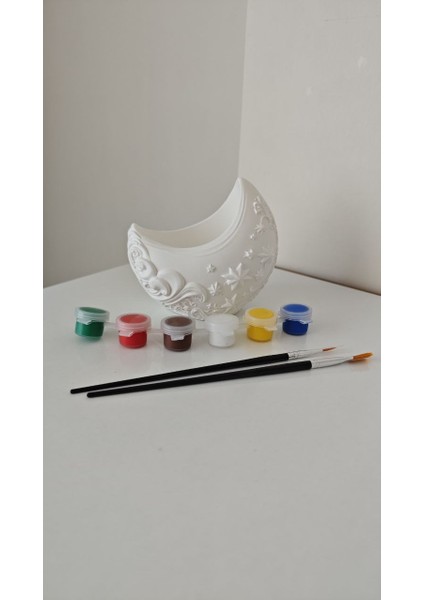 Ay Desenli Boyanabilir Taş Tozu Obje Seti modelleri